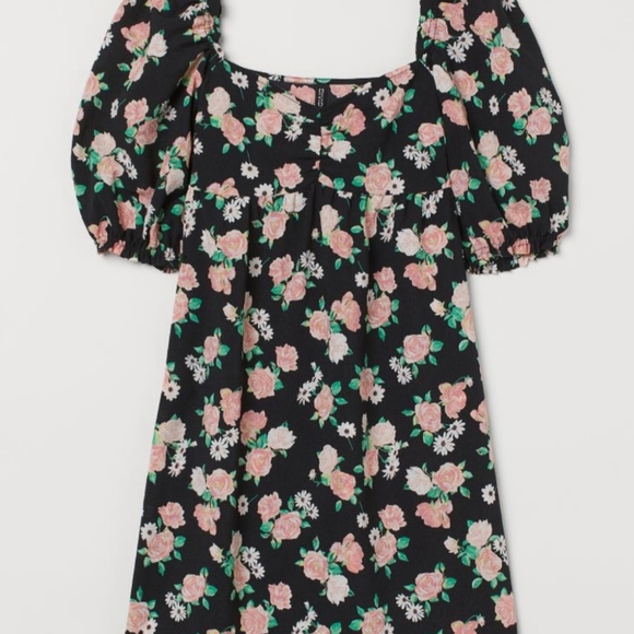 H&M Floral Puff Sleeve Dress (Medium) - Picture 2 of 5